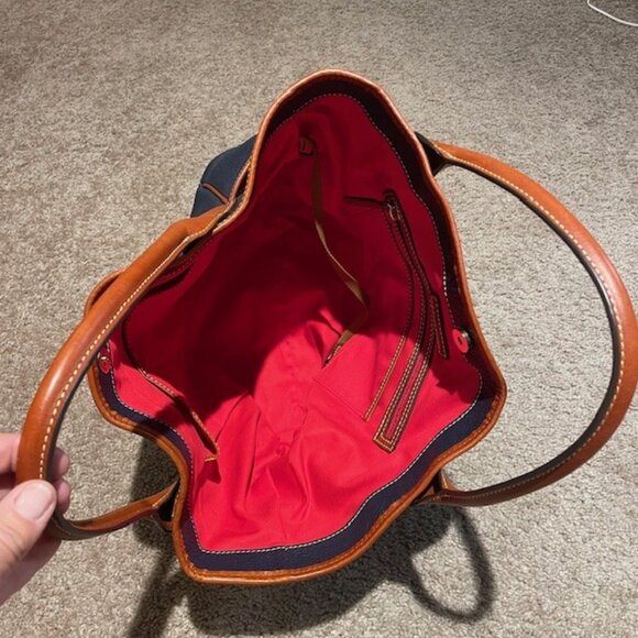 Beautiful Dooney & Bourke NAVY pebble leather tote-barely carried EUC! - Picture 6 of 9